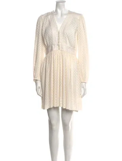 Pre-owned Zimmermann V-neck Mini Dress In Neutral