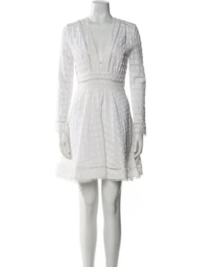 Pre-owned Zimmermann V-neck Mini Dress In Neutral