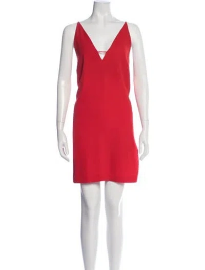 Pre-owned Zimmermann V-neck Mini Dress In Red