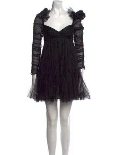 Pre-owned Zimmermann V-neck Mini Dress W/ Tags In Black