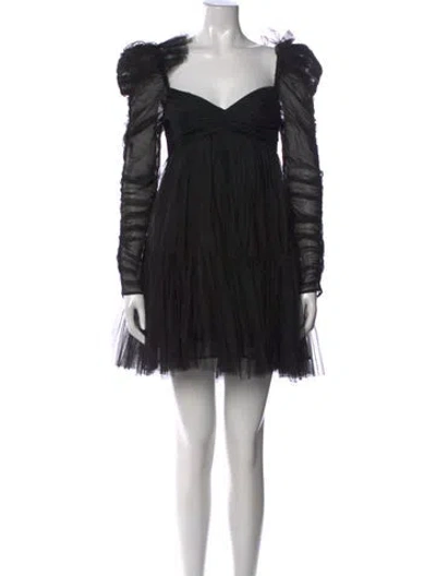 Pre-owned Zimmermann V-neck Mini Dress W/ Tags In Black