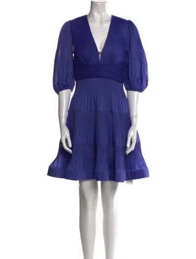 Pre-owned Zimmermann V-neck Mini Dress W/ Tags In Blue