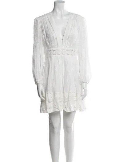 Pre-owned Zimmermann V-neck Mini Dress In White