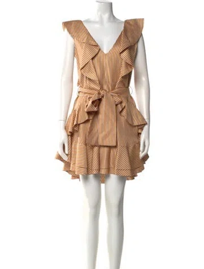 Pre-owned Zimmermann V-neck Mini Dress In Yellow