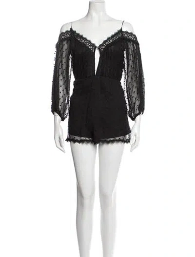 Pre-owned Zimmermann V-neck Romper In Gray