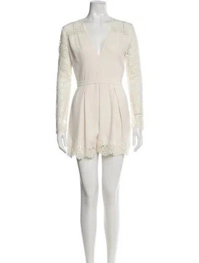 Pre-owned Zimmermann V-neck Romper In Neutral