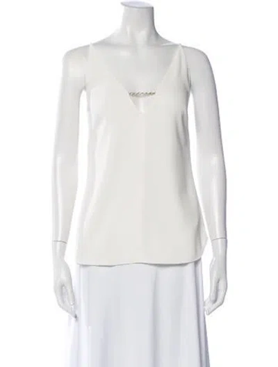 Pre-owned Zimmermann V-neck Sleeveless Blouse In Neutral