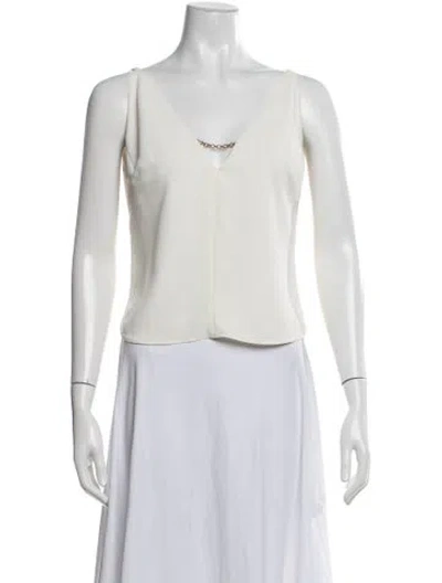 Pre-owned Zimmermann V-neck Sleeveless Blouse In White
