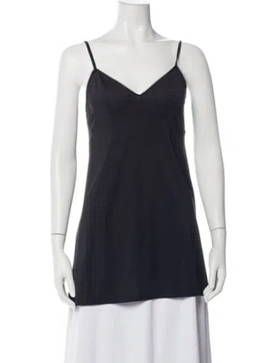 Pre-owned Zimmermann V-neck Sleeveless Top In Blue