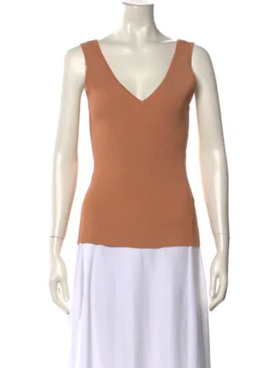 Pre-owned Zimmermann V-neck Sleeveless Top In Neutral