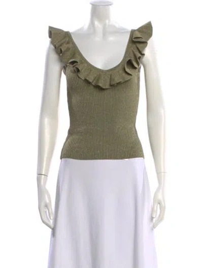 Pre-owned Zimmermann V-neck Sleeveless Top In Neutral
