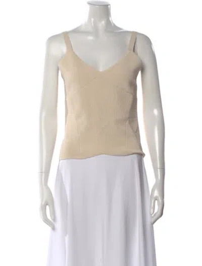 Pre-owned Zimmermann V-neck Sleeveless Top In Neutral