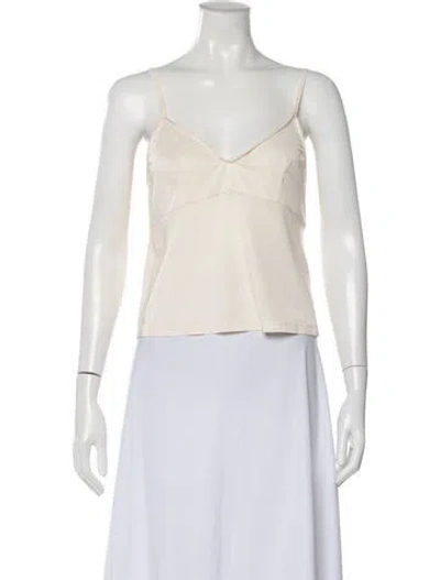 Pre-owned Zimmermann V-neck Sleeveless Top In Neutral