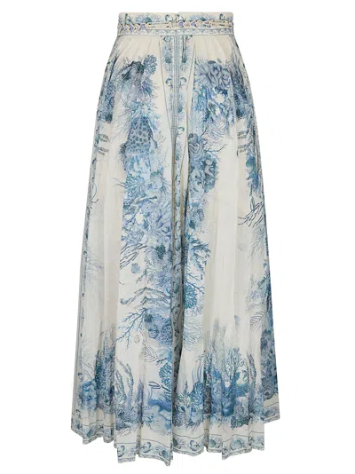 Zimmermann Wanderlust A-line Maxi Skirt In Blue