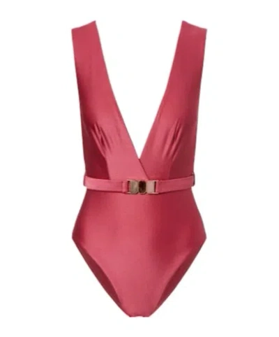 Zimmermann Wanderlust Belted Swimsuit In Multi