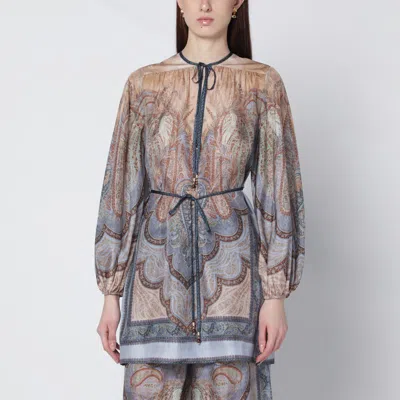 ZIMMERMANN WANDERLUST BLOUSE WITH TAPESTRY PRINT