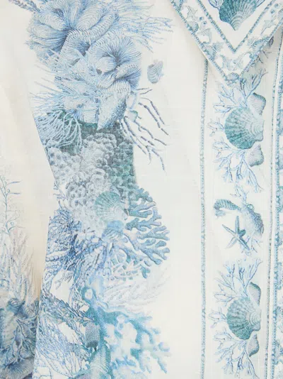 Zimmermann Wanderlust Classic Collar Shirt In Blue