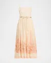 Zimmermann Wanderlust Corset Midi Dress In Coral Toile In Pink