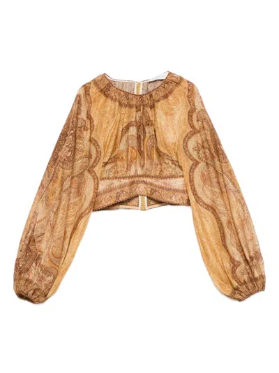 ZIMMERMANN WANDERLUST COTTON AND SILK TOP