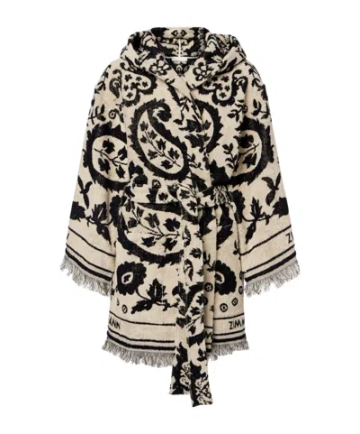 Zimmermann Wanderlust Cotton Terry Wrap Robe In Brown