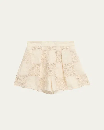 Zimmermann Wanderlust Crochet Cotton-blend Shorts