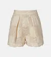 Zimmermann Wanderlust Crocheted Embroidered Cotton-blend Shorts In White
