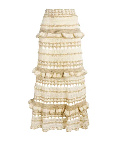 Zimmermann Wanderlust Crochet Skirt In Neutral