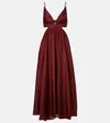 Zimmermann Wanderlust Cutout Silk-poplin Maxi Dress In Animal Print