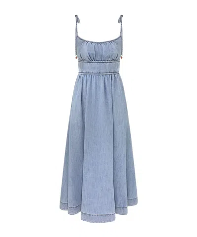 Zimmermann Wanderlust Denim Picnic Dress In Blue
