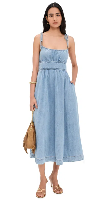 Zimmermann Wanderlust Denim Picnic Dress Skylark In Blue