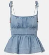Zimmermann Wanderlust Ruffled Cami In Blue