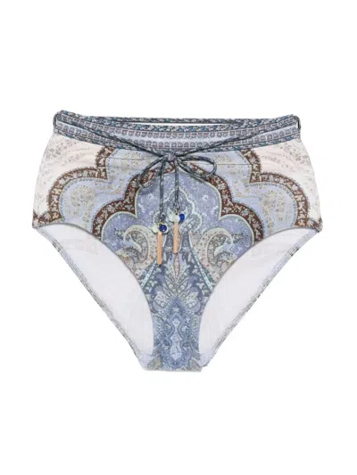 Zimmermann Wanderlust Bikini Bottoms In Gray