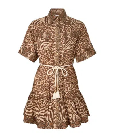 ZIMMERMANN ZIMMERMANN WANDERLUST LANTERN SPLICED PRINTED MINI DRESS