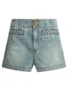 Zimmermann Wanderlust Lightblue Cotton Five-pocket Shorts In Blue