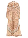 Zimmermann Wanderlust Linen Midi Dress In Sand