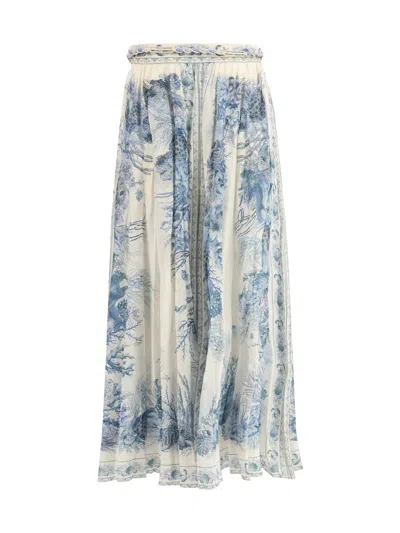 Zimmermann Wanderlust Long Skirt In Multi