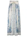 Zimmermann Wanderlust Belted Pleated Printed Cotton Maxi Skirt In Multi
