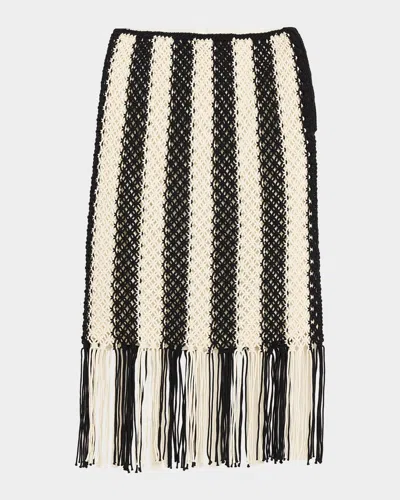 Zimmermann Wanderlust Macrame Maxi Skirt In Gray