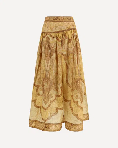 Zimmermann Wanderlust Maxi Skirt In Brown