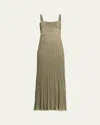 Zimmermann Wanderlust Metallic Midi Dress In Metallic Olive