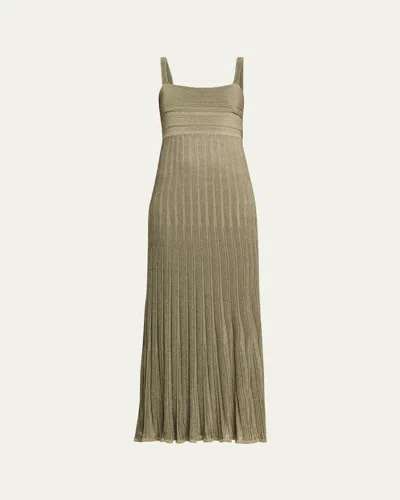 Zimmermann Wanderlust Metallic Midi Dress In Brown