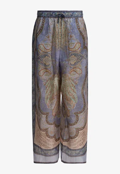 ZIMMERMANN WANDERLUST PRINTED SILK PANTS