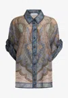 Zimmermann Wanderlust Printed Silk Shirt In Multi