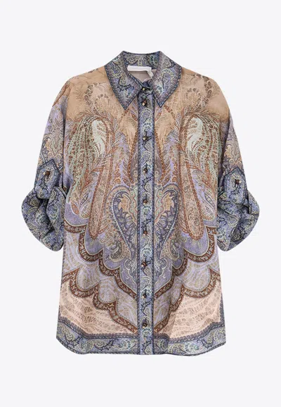 ZIMMERMANN WANDERLUST PRINTED SILK SHIRT