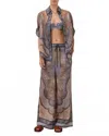 Zimmermann Wanderlust Multicolor Pants With Elastic Drawstring Waist And All-.over Print In Silk Woman In Multi