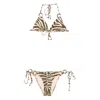 Zimmermann Wanderlust Ring-tie Zebra-pattern Bikini In Animal Print