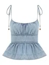 Zimmermann Wanderlust Ruffled Cami In Blue