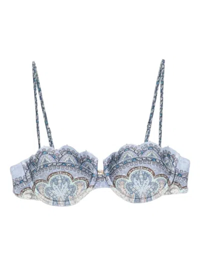 Zimmermann "wanderlust" Scallop Balconette In Blue
