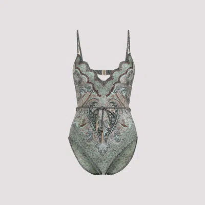 Zimmermann Wanderlust Scallop One-piece In Green