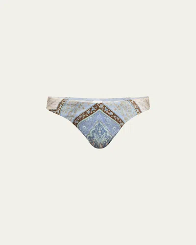 Zimmermann Wanderlust Scoop Bikini Bottoms In Blue